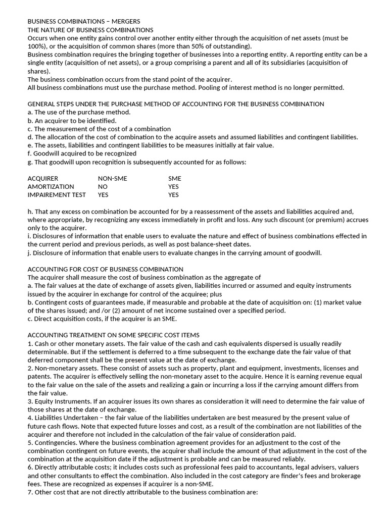LESSON 13 Business Combination - Merger | PDF | Balance Sheet ...