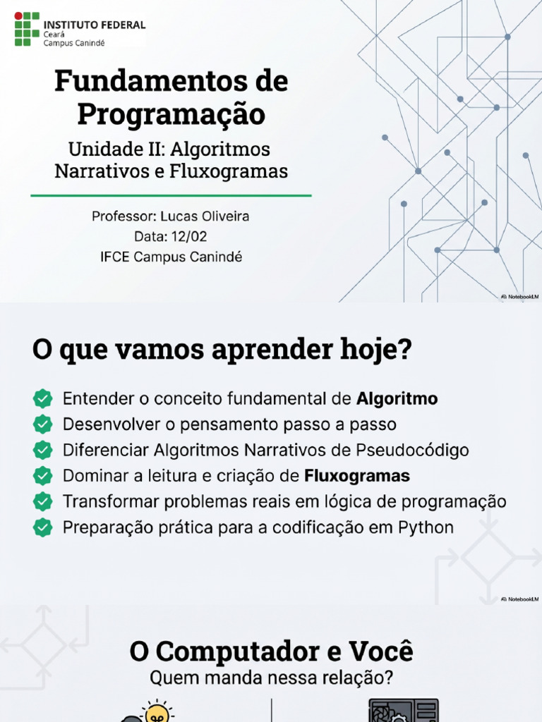 Aula 1 - Fundamentos de Programação | PDF