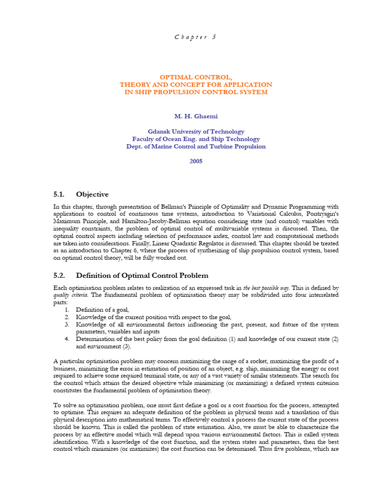 Chapter5 - Optimal Control | PDF | Mathematical Optimization | Optimal ...