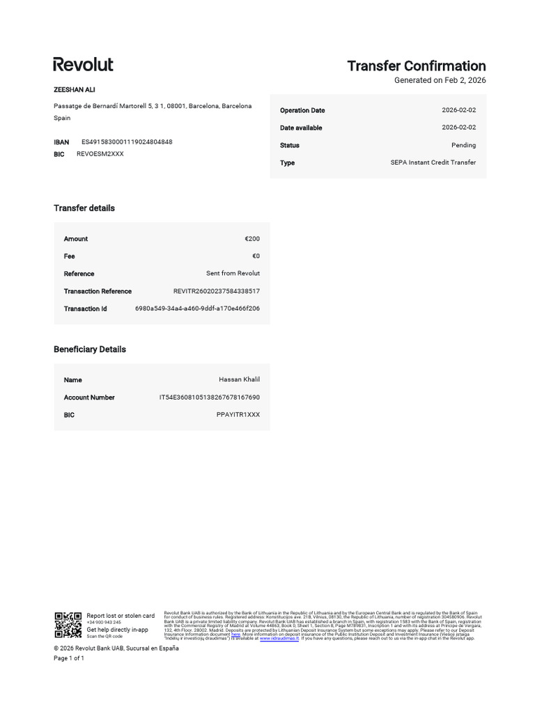 Transaction Confirmation Report en Us 049eac | PDF | Payments | Banking ...