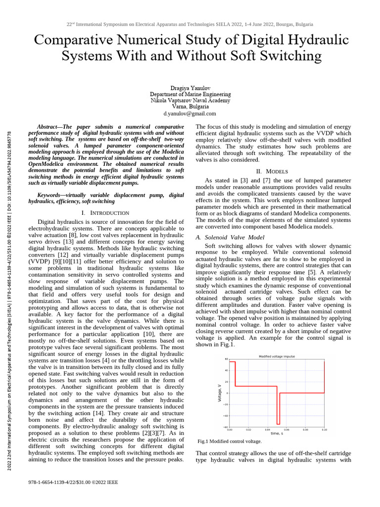 Comparative Numerical Study of Digital Hydraulic Systems With and | PDF ...