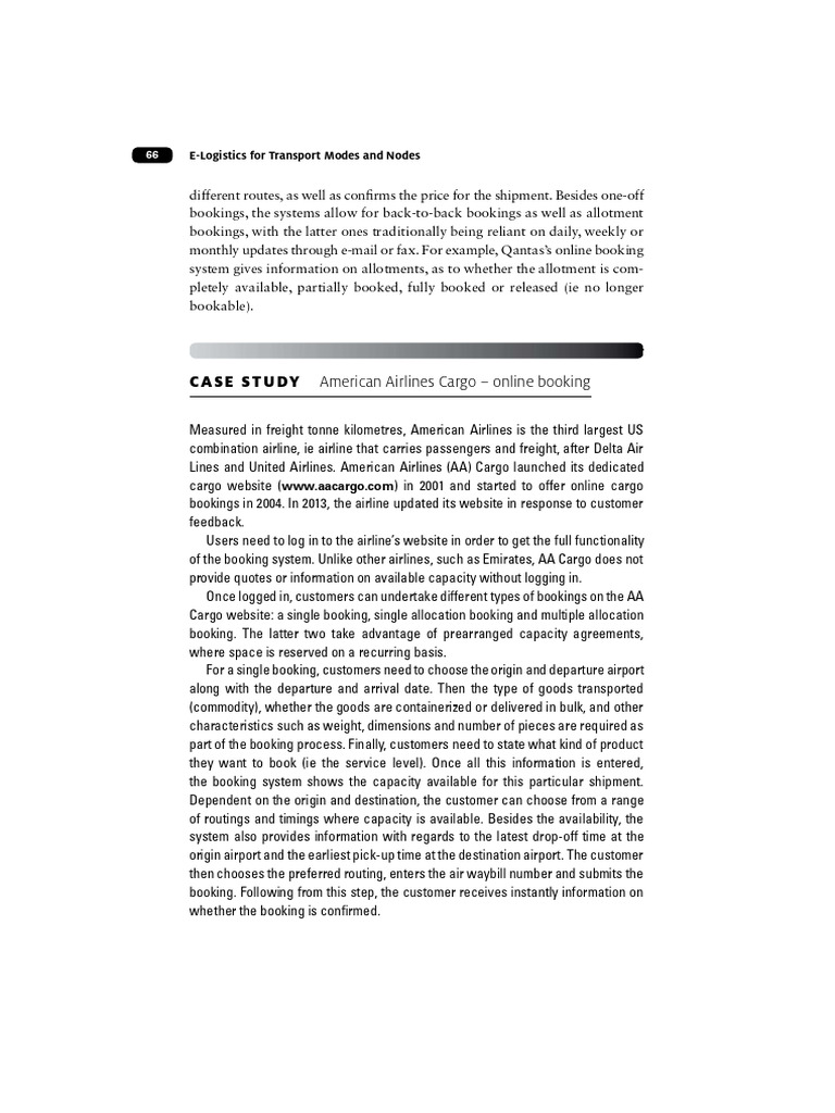 Case Study 2_Chap 6_American Airlines Cargo_V2 | PDF | Cargo | Transport