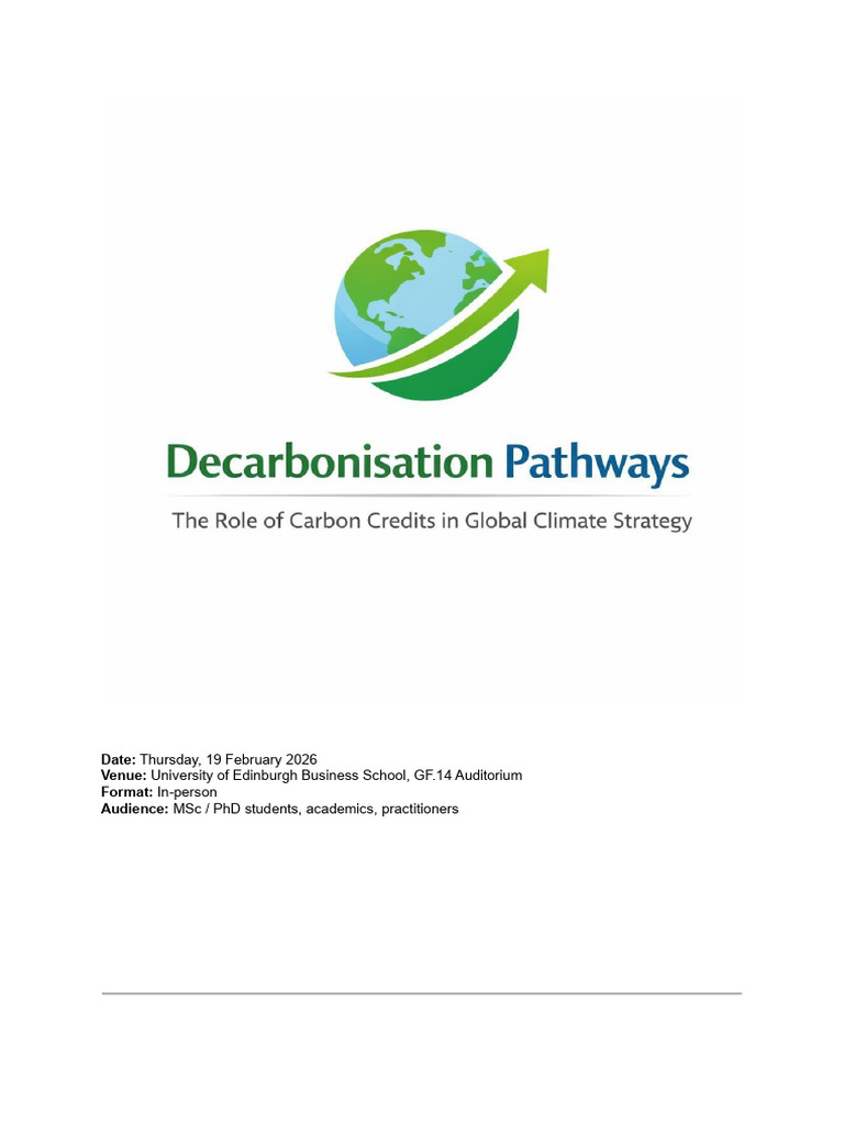 Decarbonisation Pathways- The Role of Carbon Credits in Global Climate ...