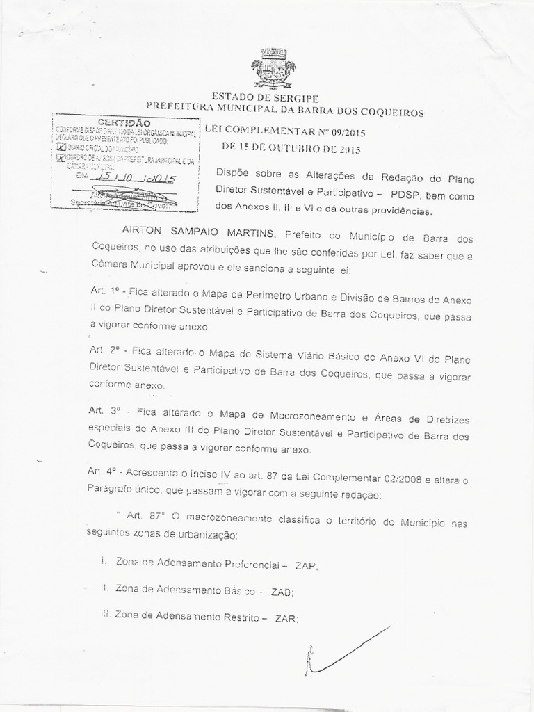 LC 09-2015 - PDSP Alteração | PDF