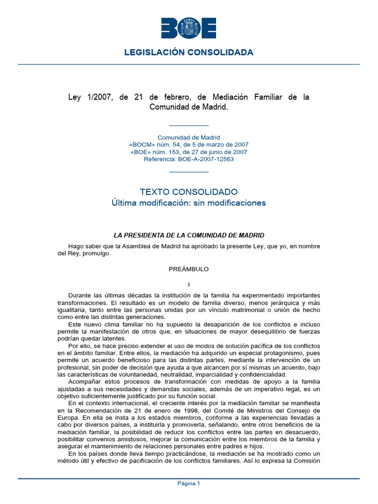 BOE a 2007 12563 Consolidado | PDF | Mediación | Trabajo Social