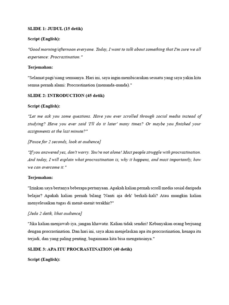 Script English | PDF