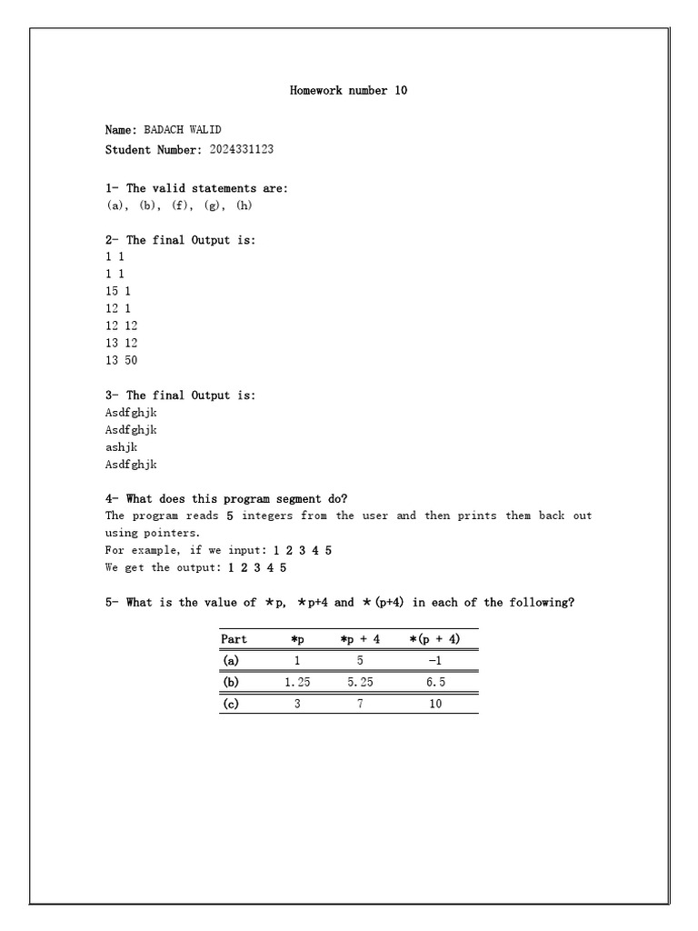 Homework 10 2024331123 Badach Walid | PDF