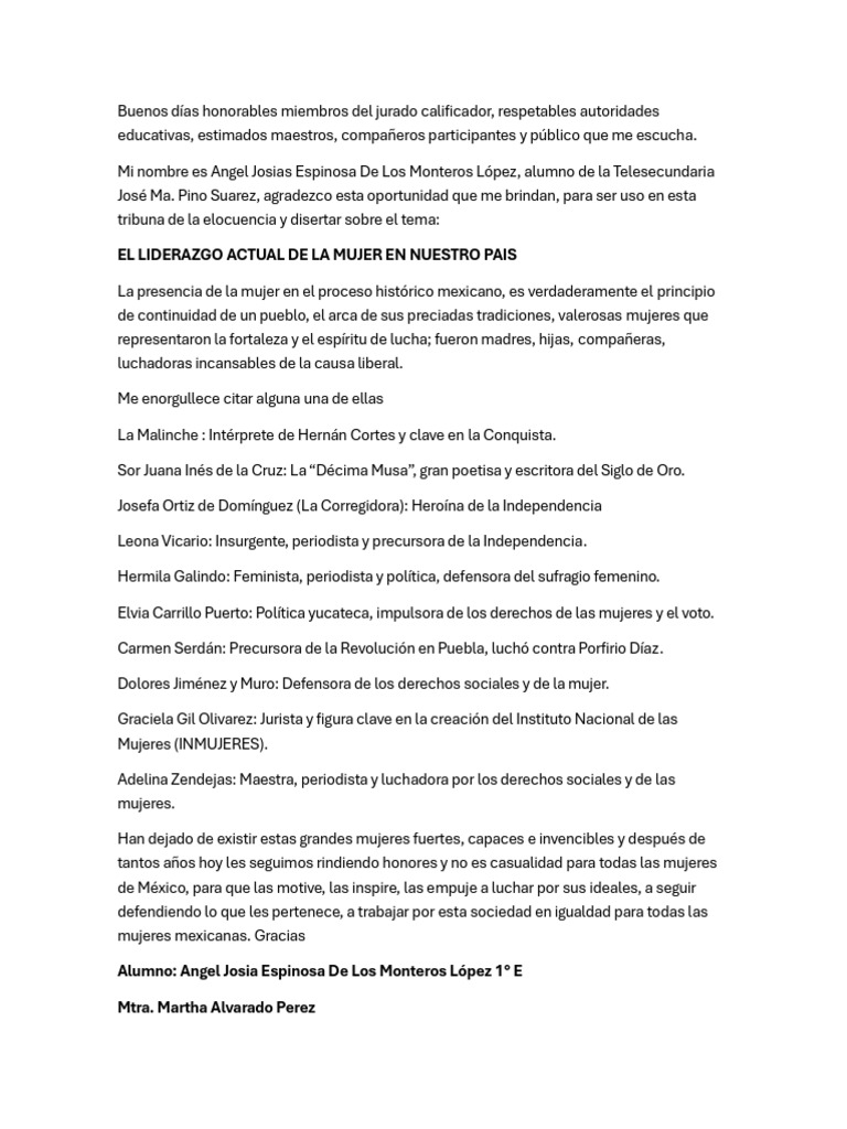 El Liderazgo Actual de La Mujer en El País | PDF