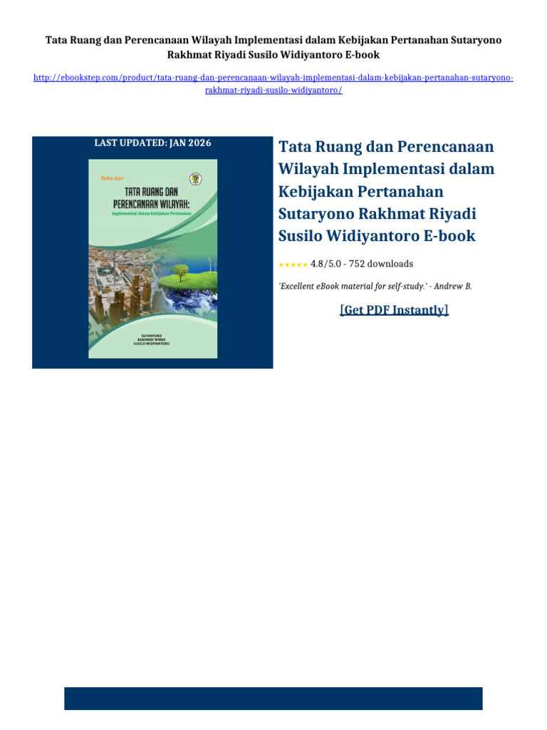 Tata Ruang dan Perencanaan Wilayah Implementasi dalam Kebijakan ...
