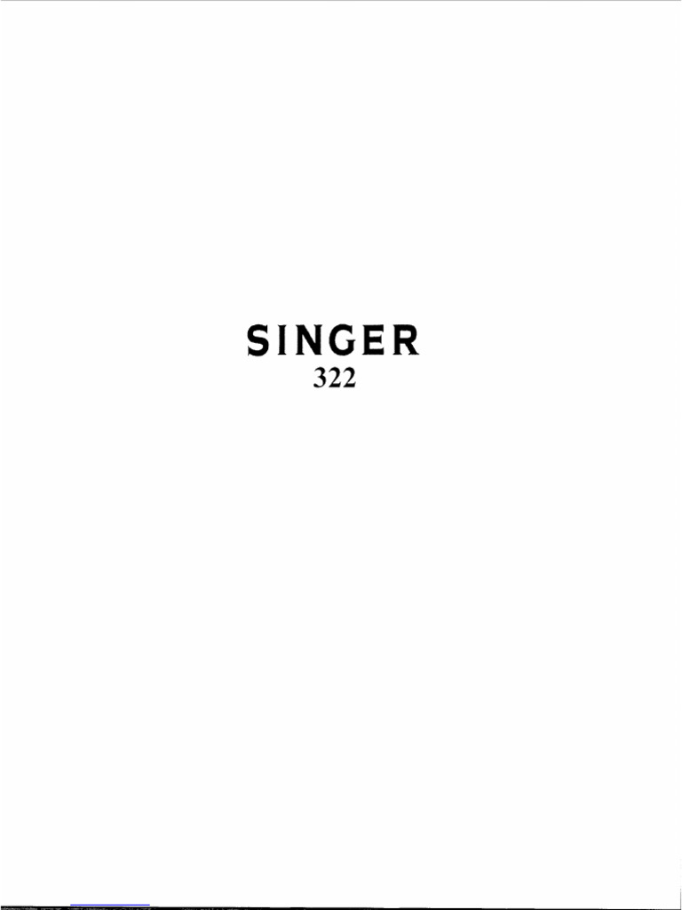Singer 322 | PDF