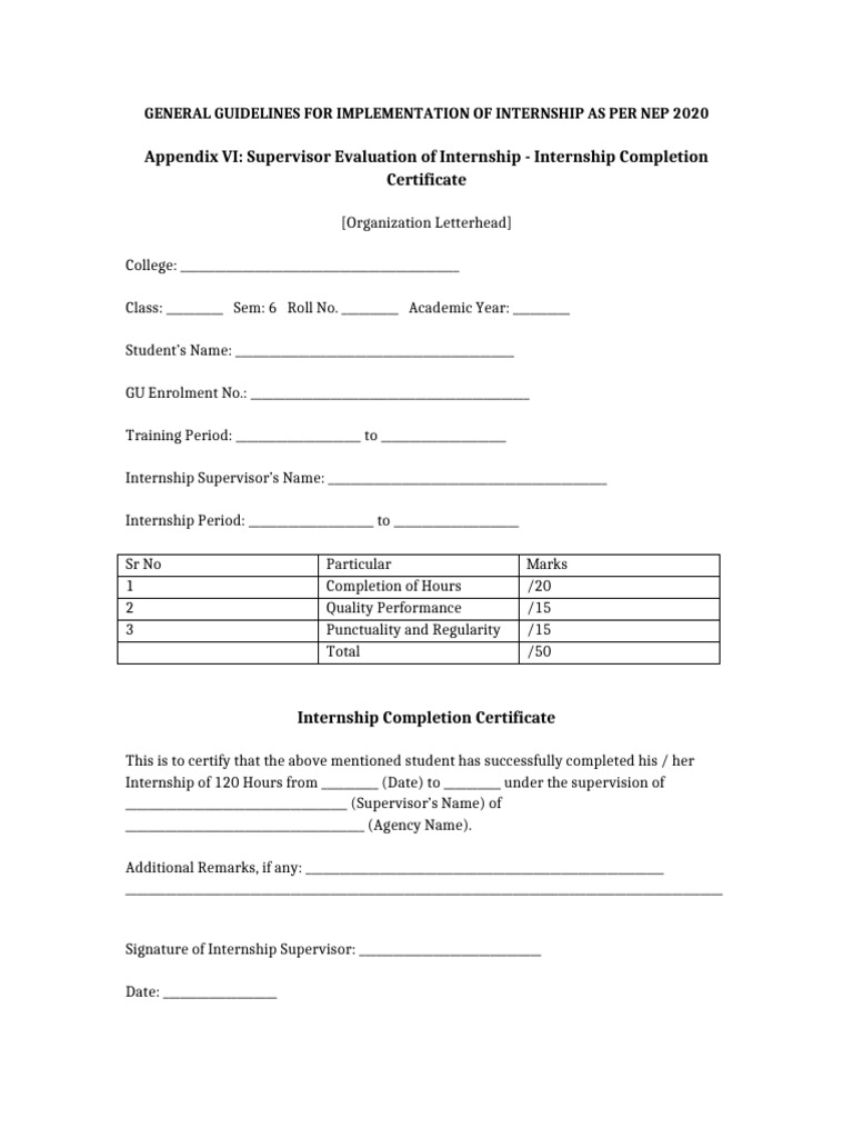 Internship Completion Certificate | PDF