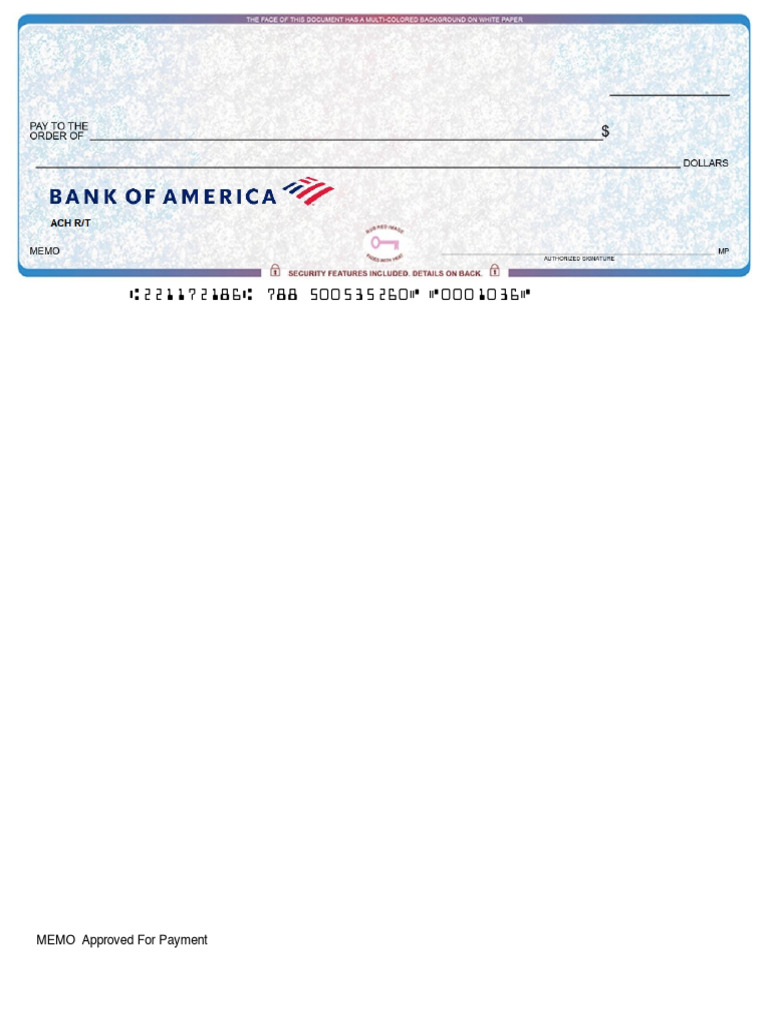 623283432 BOA Check Template | PDF