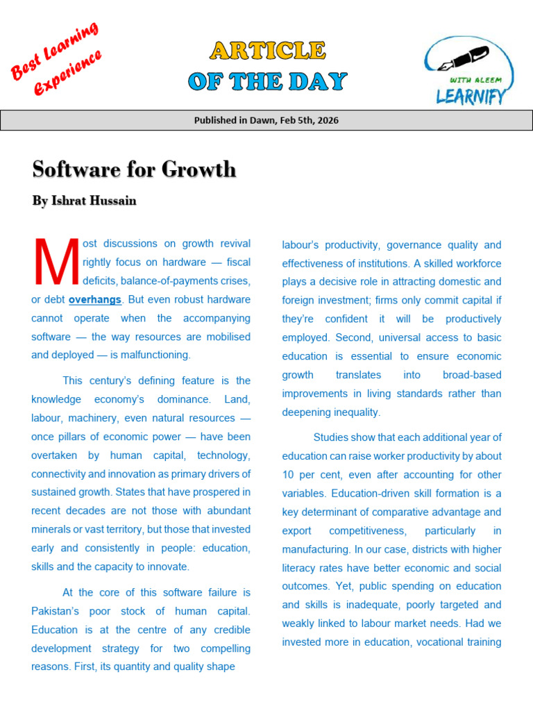Article of The Day - Software For Growth | PDF | Economic Growth ...