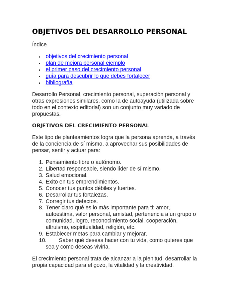 Crecimiento Personal | PDF | Desarrollo personal | Autoestima