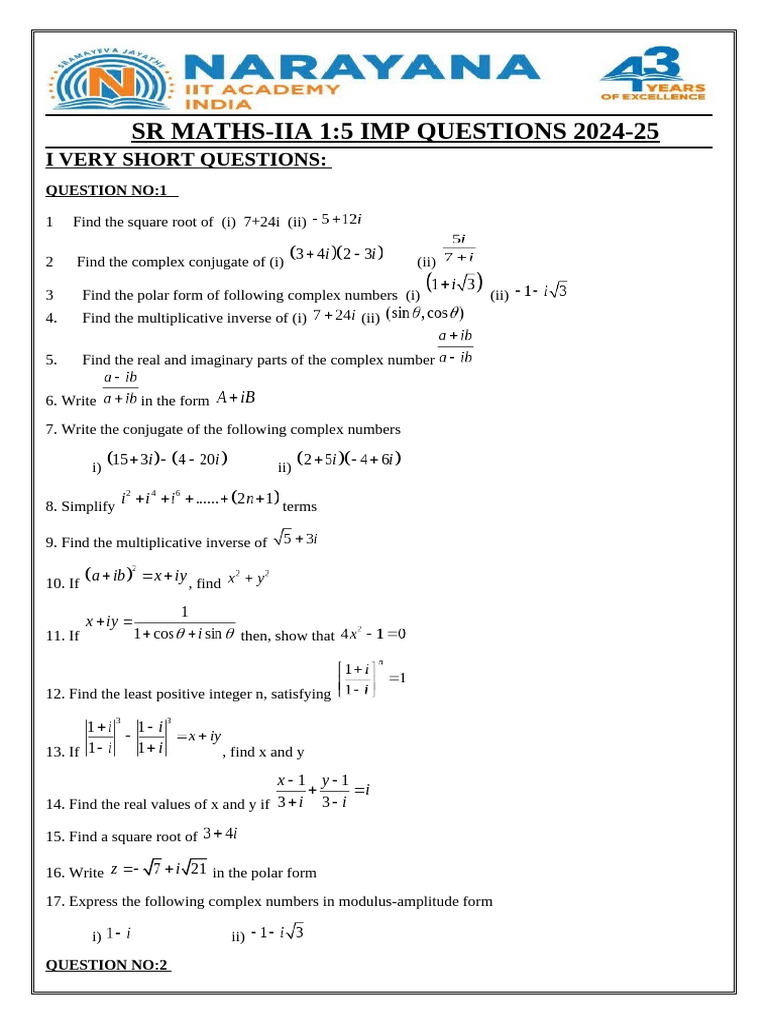 2024-2025 2a Imp Questions | PDF | Zero Of A Function | Variance