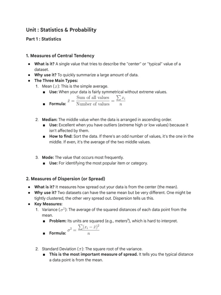 M3 Unit 5 One Shot | PDF | Skewness | Probability Distribution