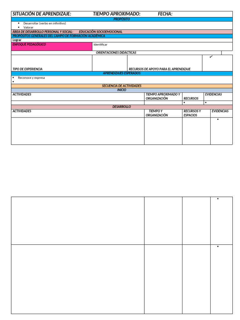 Formato Planeacion Nuevo Modelo | PDF | Evaluación | Plan de estudios