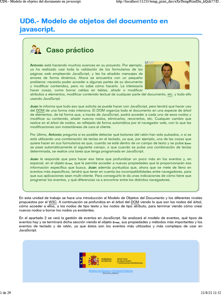 Dwec06 Vi | PDF | Modelo de objeto de documento | Script Java