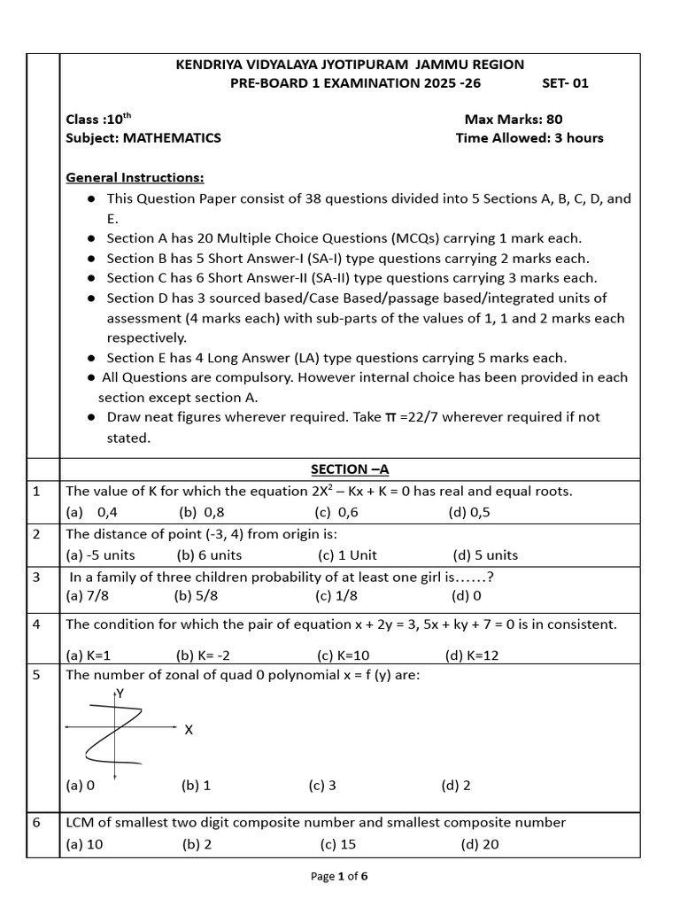 QP PB I X Set 01 Basic Maths 2025 26 | PDF | Circle | Sphere