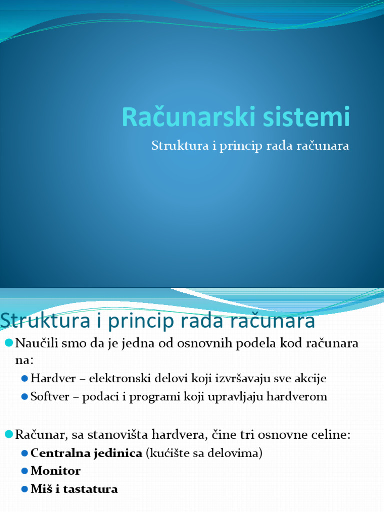 Struktura I Princip Rada Racunara, Kuciste, Napajanje | PDF