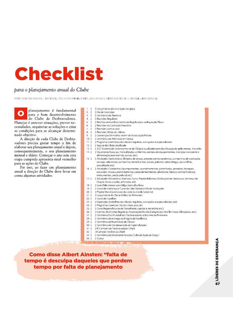 Checklist Dbv | PDF