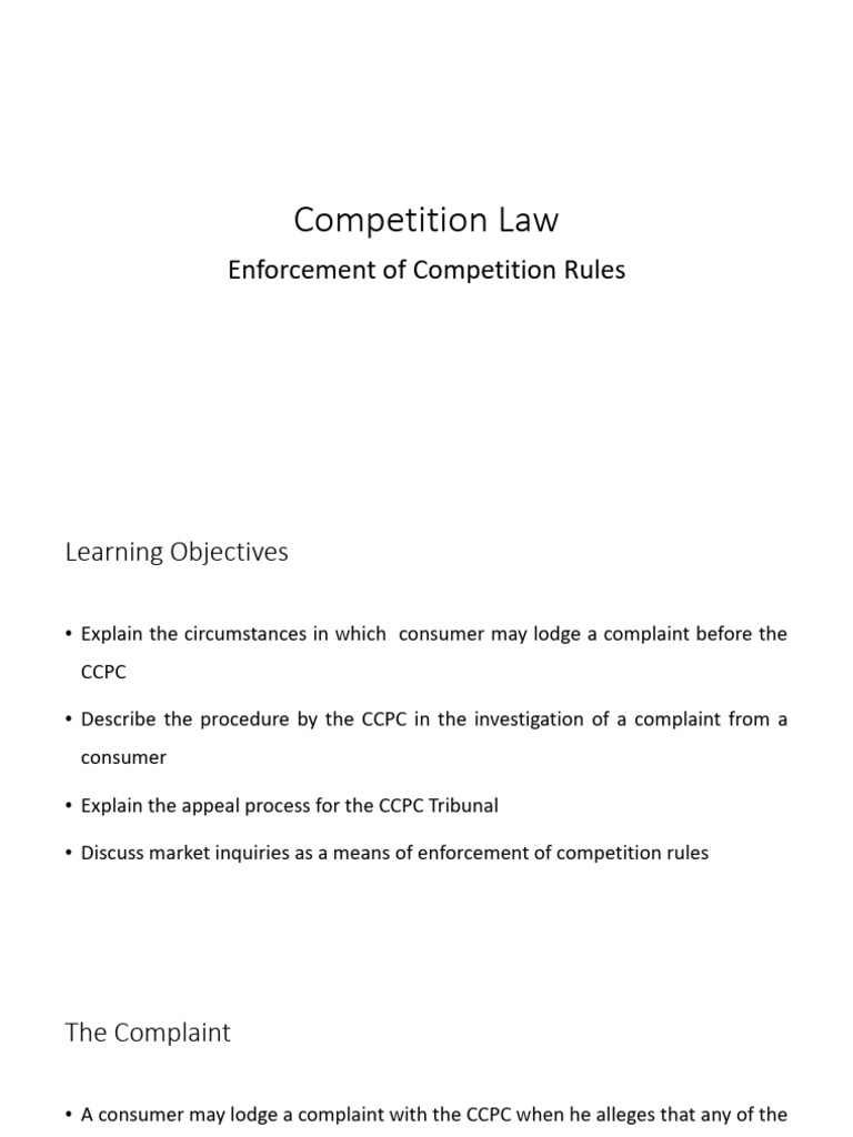 Enforcement of Competition Rules | PDF | Competition Law | Complaint
