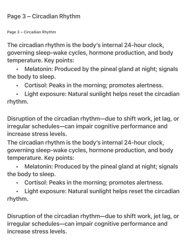 Page 3 – Circadian Rhythm | PDF | Circadian Rhythm | Sleep