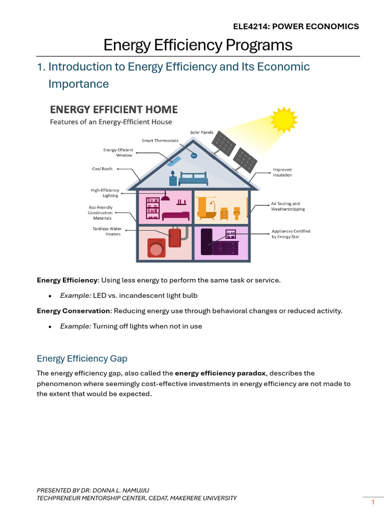 Energy Efficiency Programs - Lecture Notes | PDF | Efficient Energy Use ...