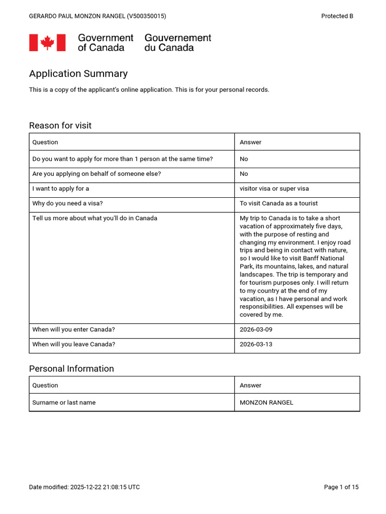 Client Application Summary - Gerardo Paul Monzon Rangel | PDF ...