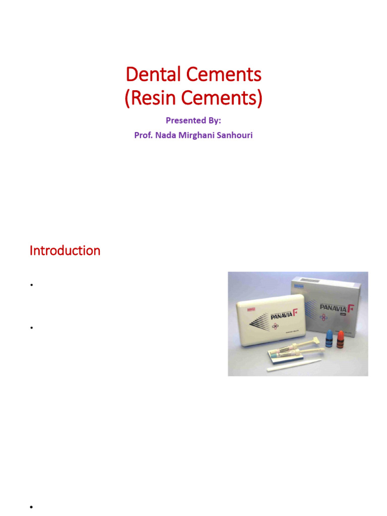 Dental Cements Resin Cements | PDF | Dental Composite | Materials