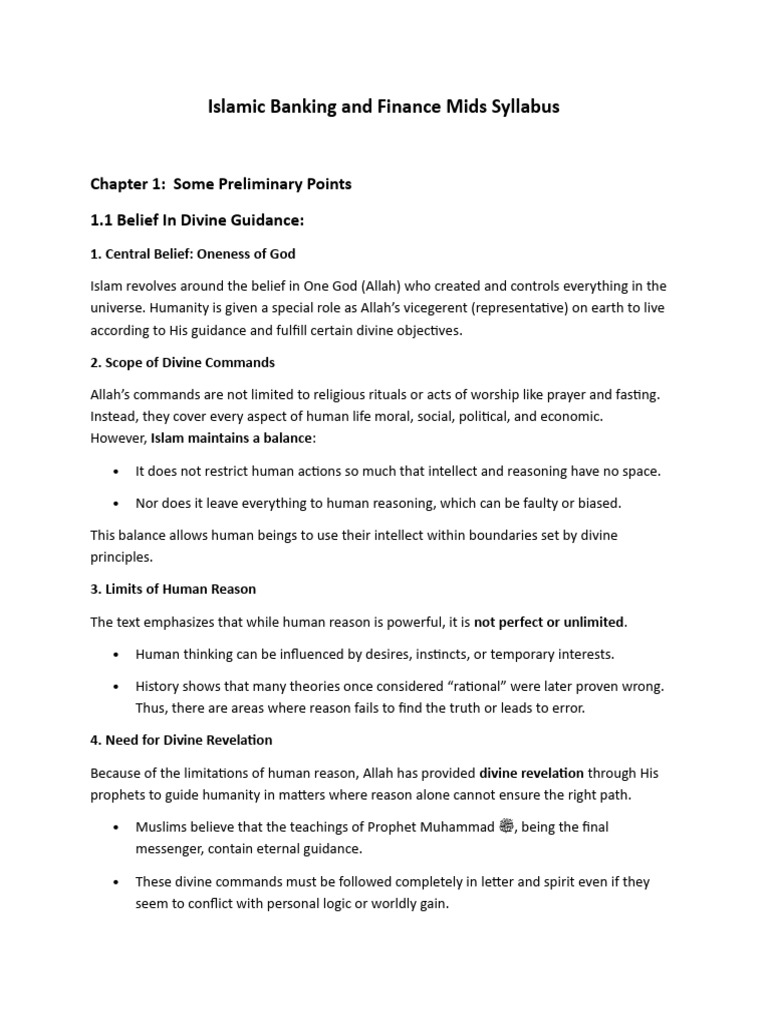 Islamic Banking and Finance Mid Course | PDF | Islamic Banking And ...