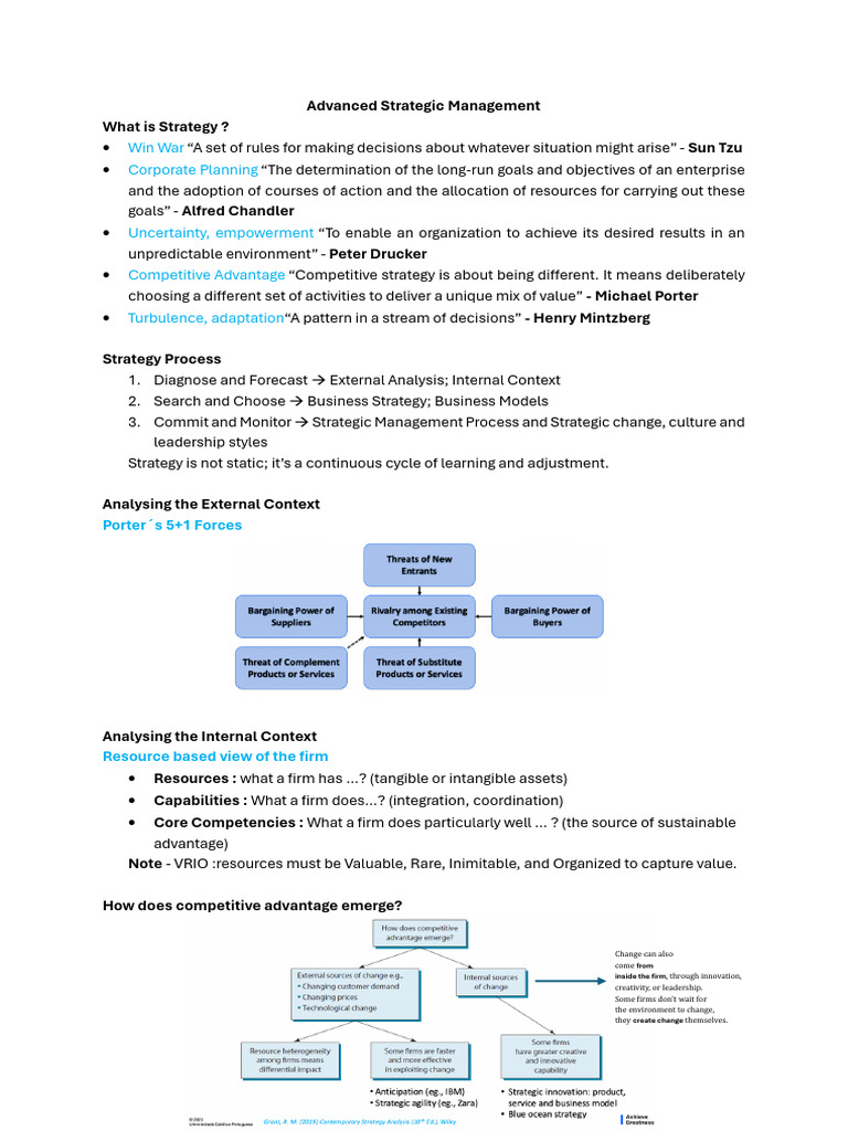 Advanced Strategic Management | PDF | Strategic Management | Artificial ...