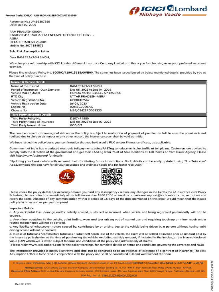 Policy_993481742_3709296647934 | PDF | Insurance | Pro Rata