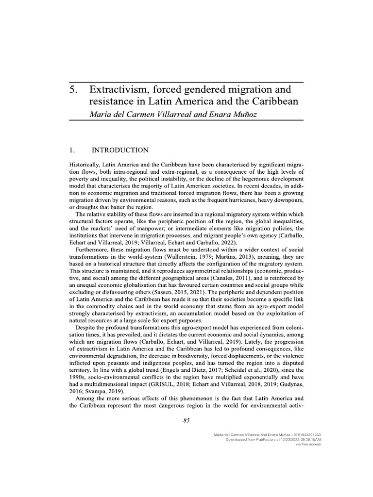 Extractivism -Forced Gendered Migration-Echart Villarreal 1 | PDF