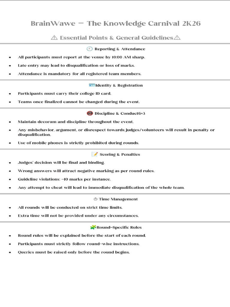 Essential Points & Guidelines | PDF