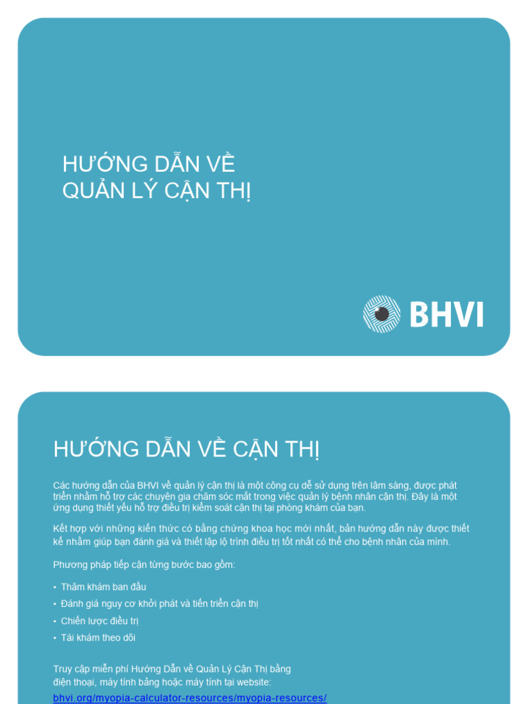 BHVI Myopia Management Guidelines Vietnamese | PDF
