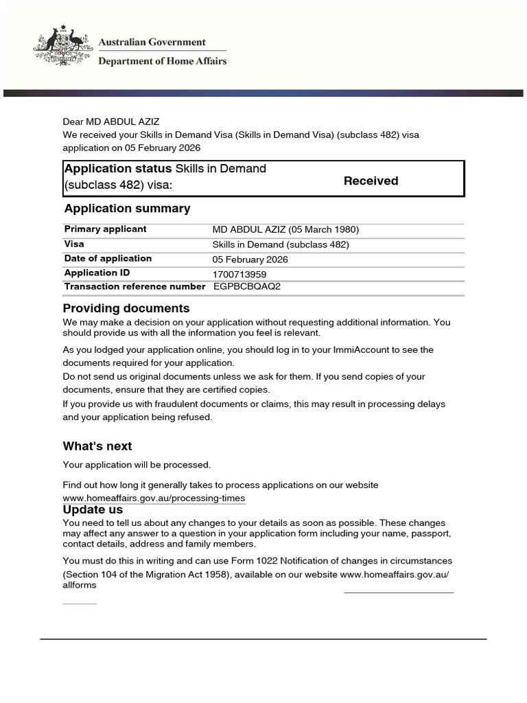 IMMI Acknowledgement of Application Received (2) .PDF - 20260206 ...