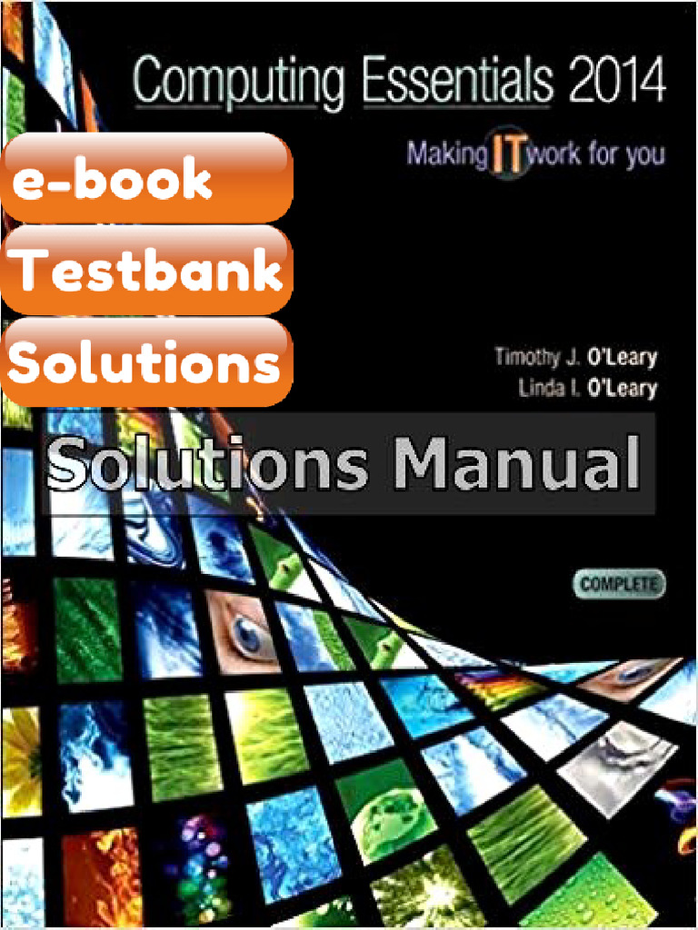 Testbank for Computing Essentials Intro 2014 24th Edition OLeary | PDF ...