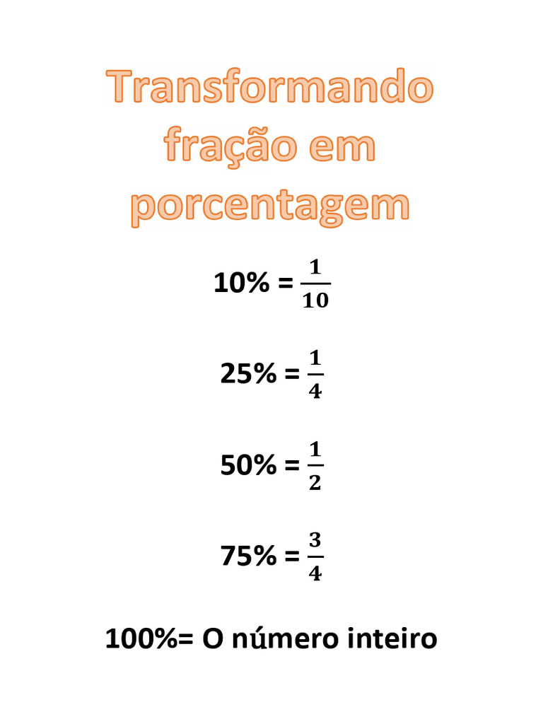 Fração em Porcentagem Cartaz | PDF