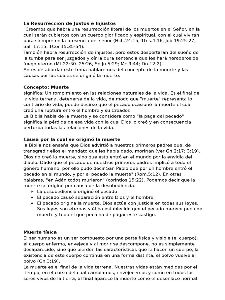 Resurrección de Justo e Injustos Word | PDF | La resurrección de Jesús ...
