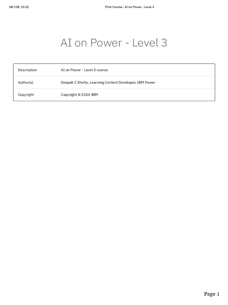 Print Course - AI On Power - Level 3 - Compressed | PDF