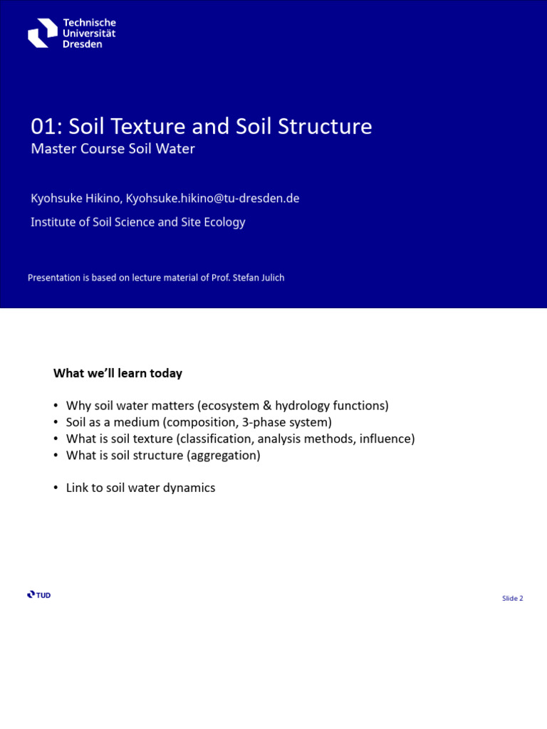 01 Soil Texture Soil Structure | PDF | Soil | Surface Runoff