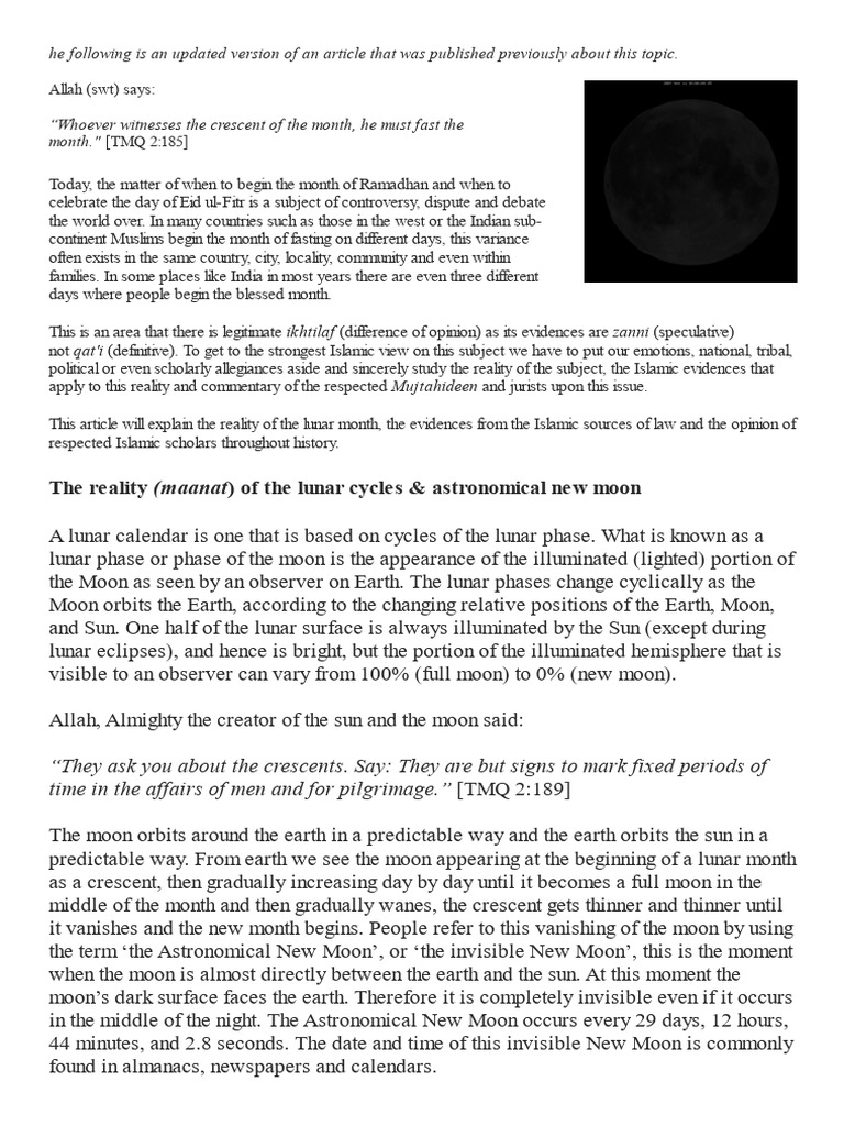 Moon Sighting - Distinguishing Between Nationalism 260207 020035 | PDF ...