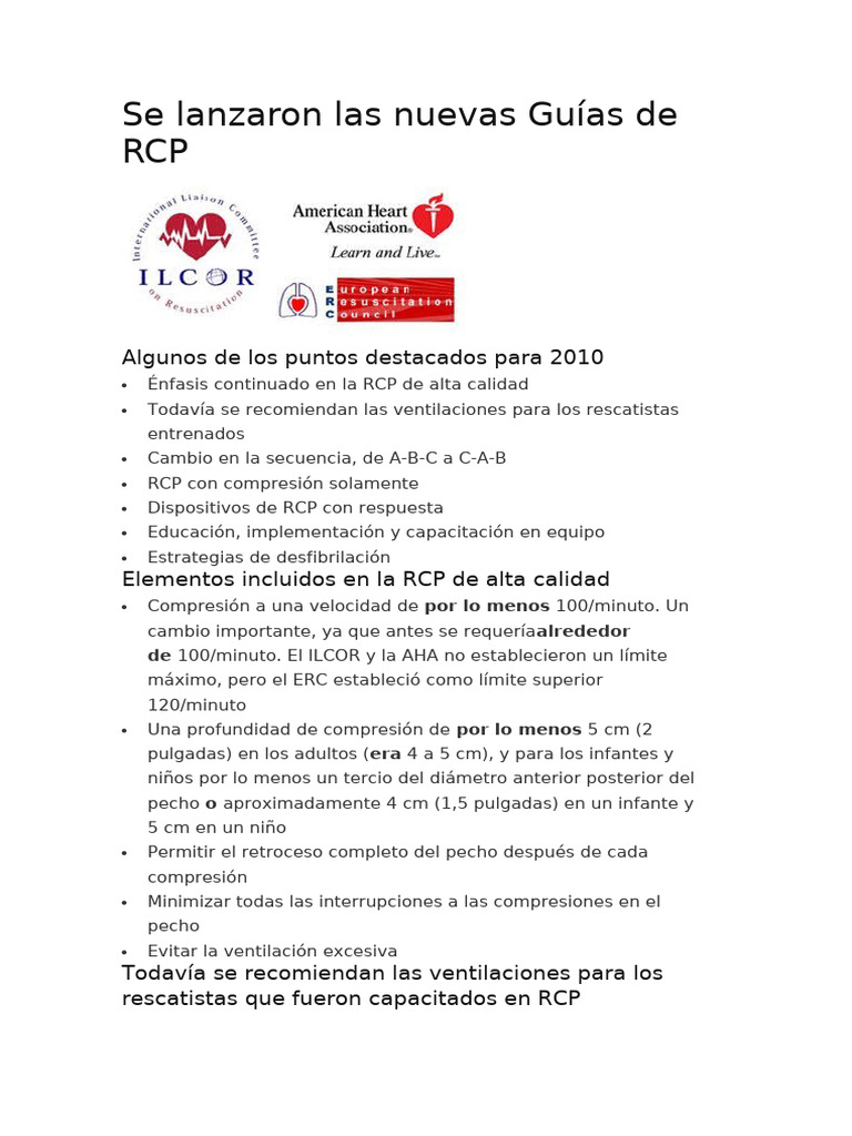 Rcp - Nuevo Protocolo | PDF | Reanimación cardiopulmonar | Paro cardíaco