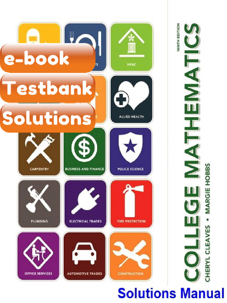 Testbank For College Mathematics 9th Edition Cleaves | PDF ...