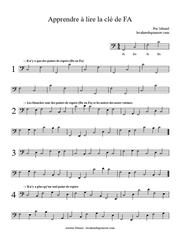 Solfege Cle de Fa | PDF | Musicologie | Compositions musicales