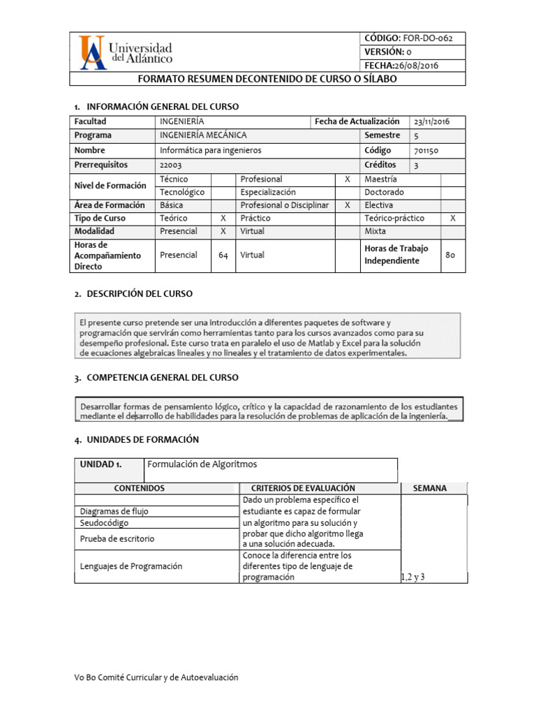 Ingenieria Mecanica Plan de Estudio Informatica para Ingenieros | PDF ...