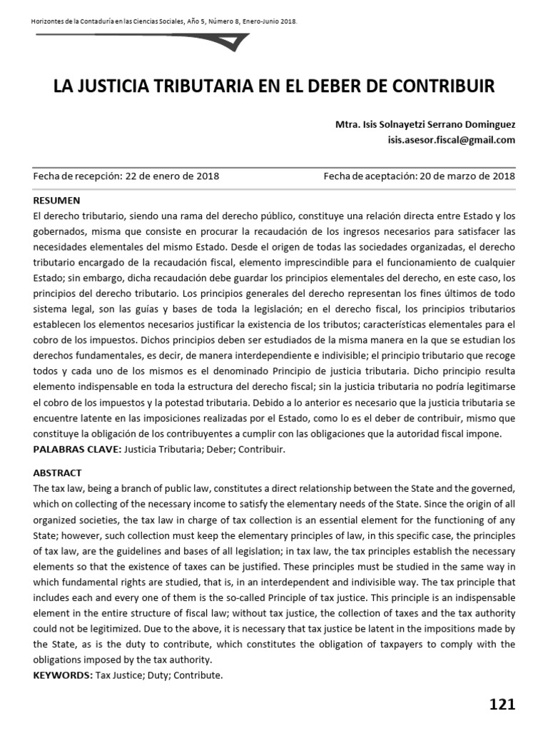 El Deber de Contribuir | PDF | Estado (política) | Justicia