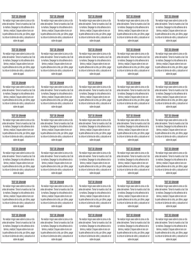 Indicaciones Test de Graham | PDF
