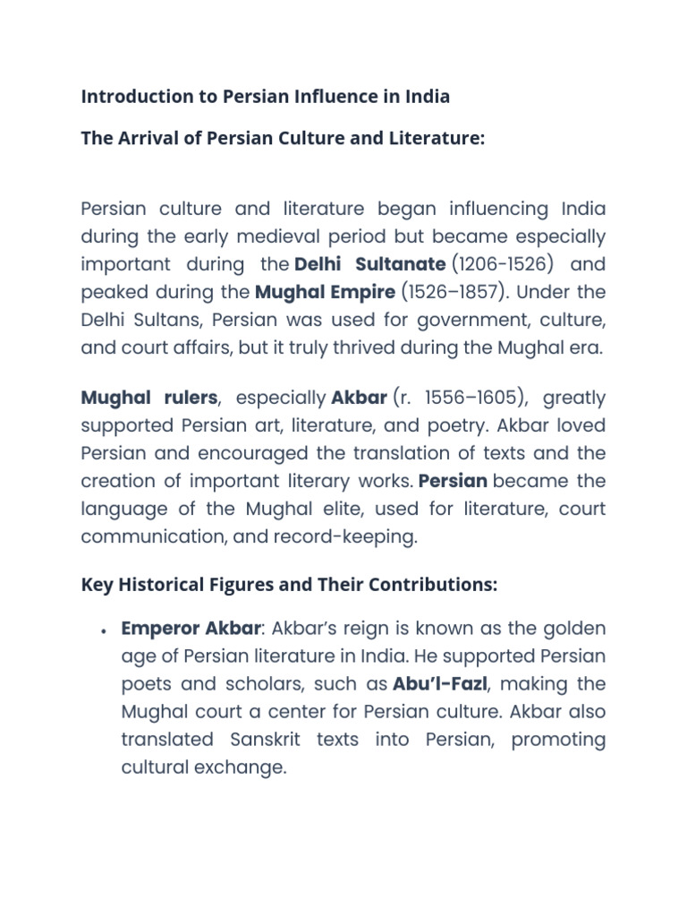 Introduction To Persian Influence in India | PDF | Bhakti | Vaishnavism